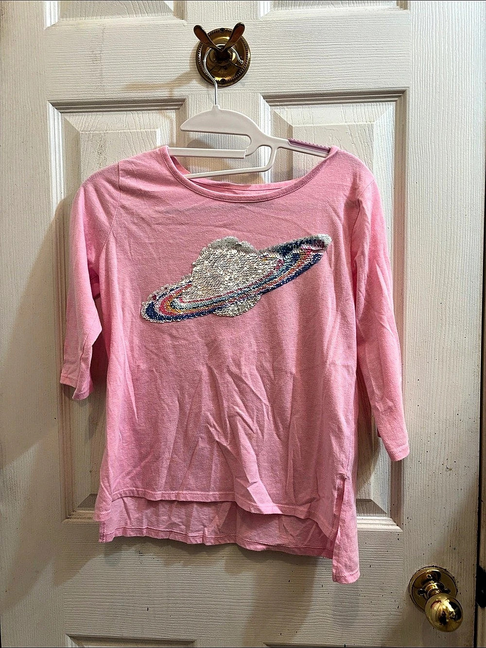 Pink Graphic Long Sleeve Top Like New